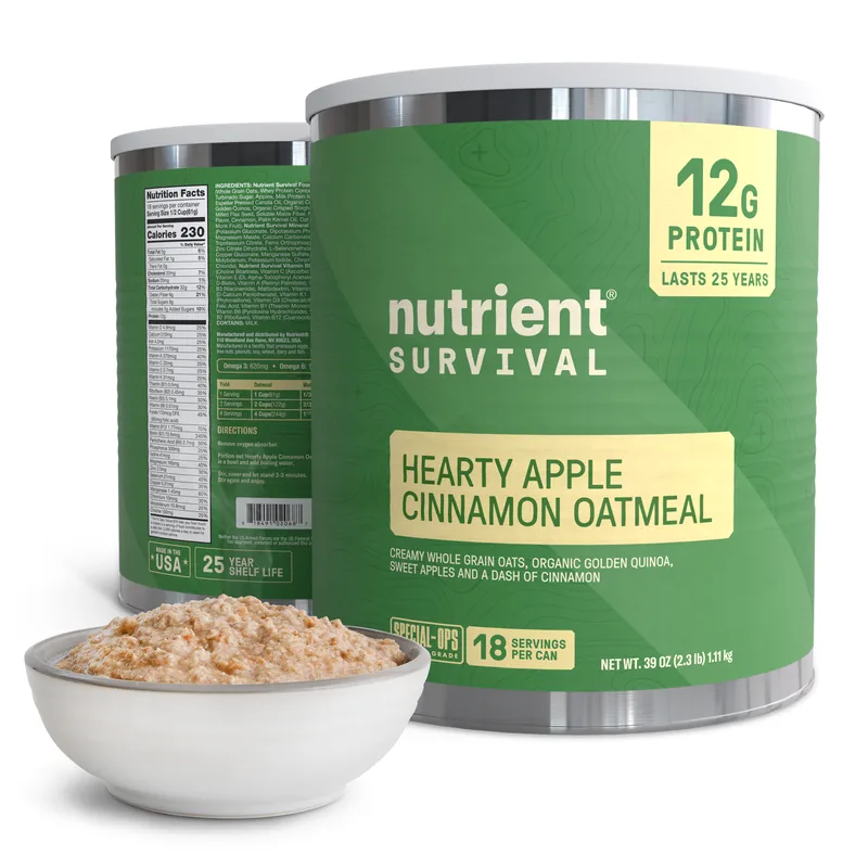 Apple cinnamon protein oatmeal, #10 can
